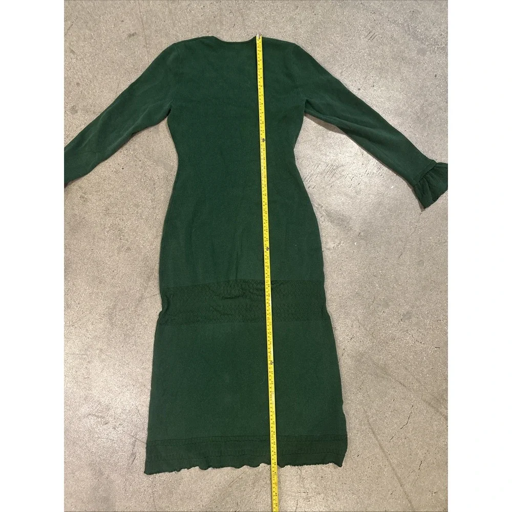 STAUD Dress Green Sz S Marylebone Puff Sleeve Sally Wu Prolo SAMPLE Cozy Sweater - Picture 5 of 13